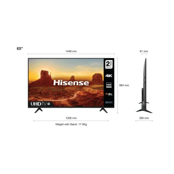 Rent a Hisense A7100F 65 inch TV